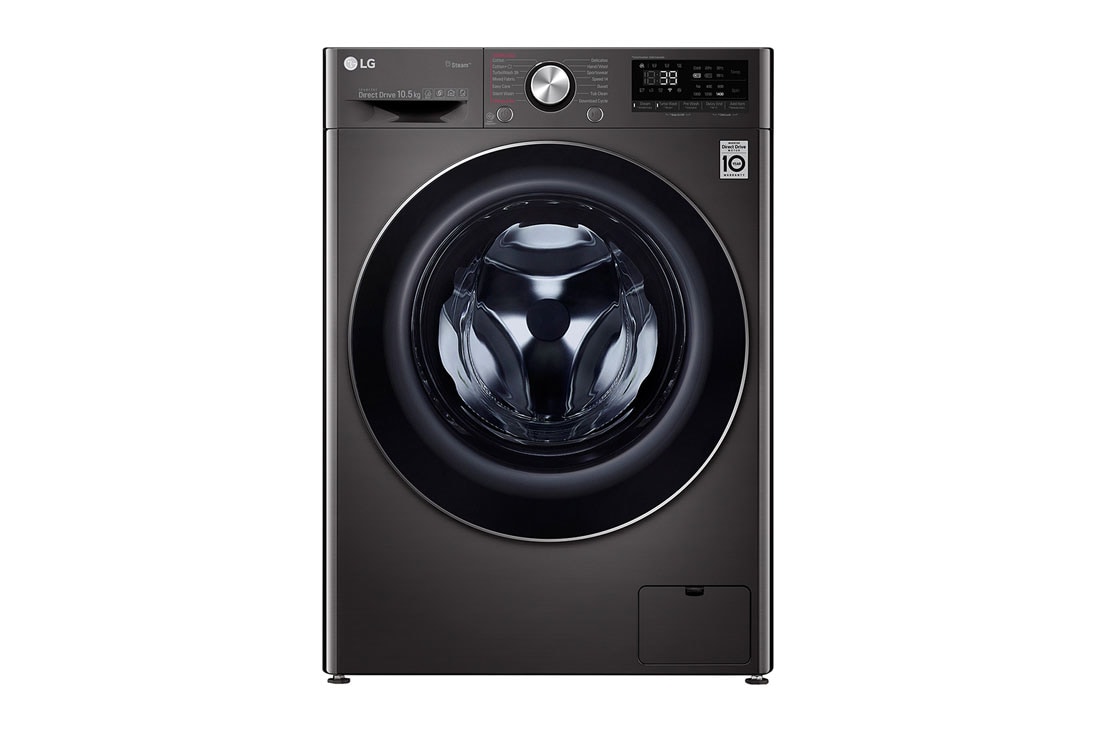 LG Mașină de spălat LG | 10.5kg spălare | AI Direct Drive™ 10 ani garanție | Clasa A+++ | SteamPlus™ | ThinQ™ | TurboWash360™ | Gri închis, F4WV910P2S