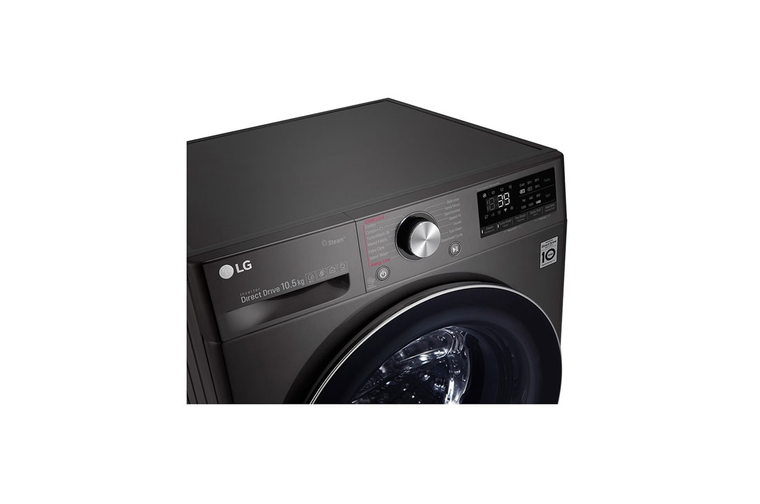 LG Mașină de spălat LG | 10.5kg spălare | AI Direct Drive™ 10 ani garanție | Clasa A+++ | SteamPlus™ | ThinQ™ | TurboWash360™ | Gri închis, F4WV910P2S, thumbnail 3