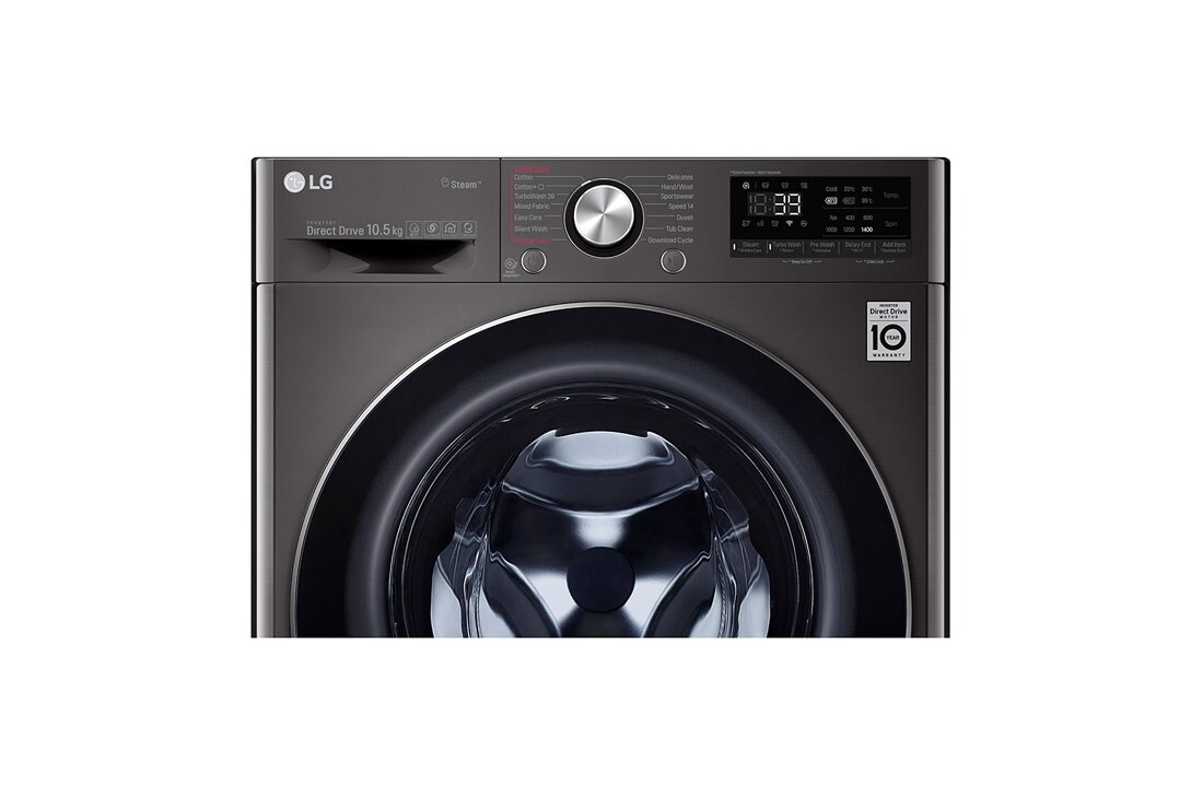LG Mașină de spălat LG | 10.5kg spălare | AI Direct Drive™ 10 ani garanție | Clasa A+++ | SteamPlus™ | ThinQ™ | TurboWash360™ | Gri închis, F4WV910P2S, thumbnail 5