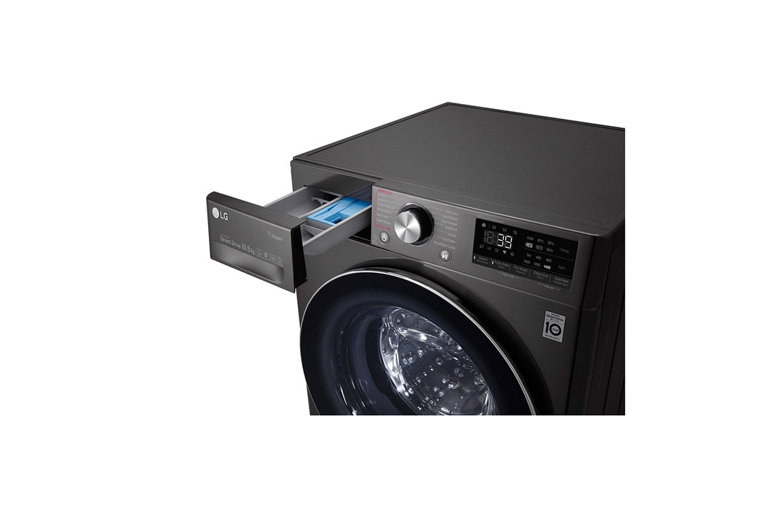 LG Mașină de spălat LG | 10.5kg spălare | AI Direct Drive™ 10 ani garanție | Clasa A+++ | SteamPlus™ | ThinQ™ | TurboWash360™ | Gri închis, F4WV910P2S, thumbnail 6