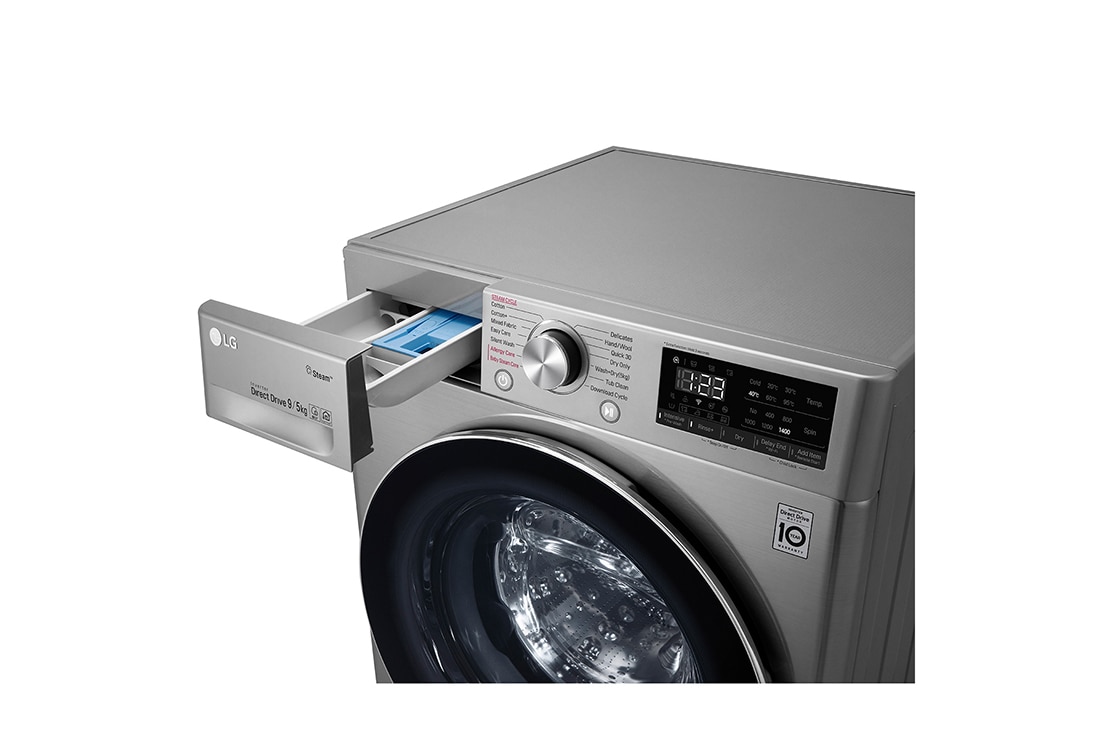 LG Maşină de spălat cu uscător (2 in 1) | 9kg spălare/5kg uscare | AI DD™ 10 ani garantie | Steam™ | Wifi | Clasa E , F4DN409S2T, thumbnail 7