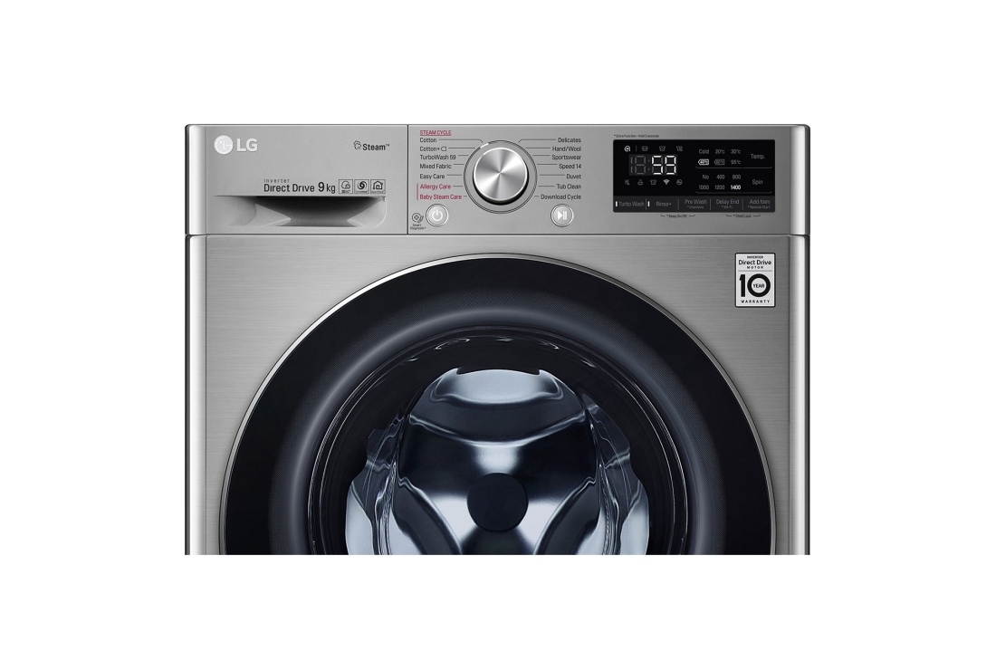 LG Mașină de spălat | 9kg spălare | 1400 rpm | AI Direct Drive™ | Clasa D | Steam™ | TurboWash™ | ThinQ | Argintiu, F4WN609S2T, thumbnail 6