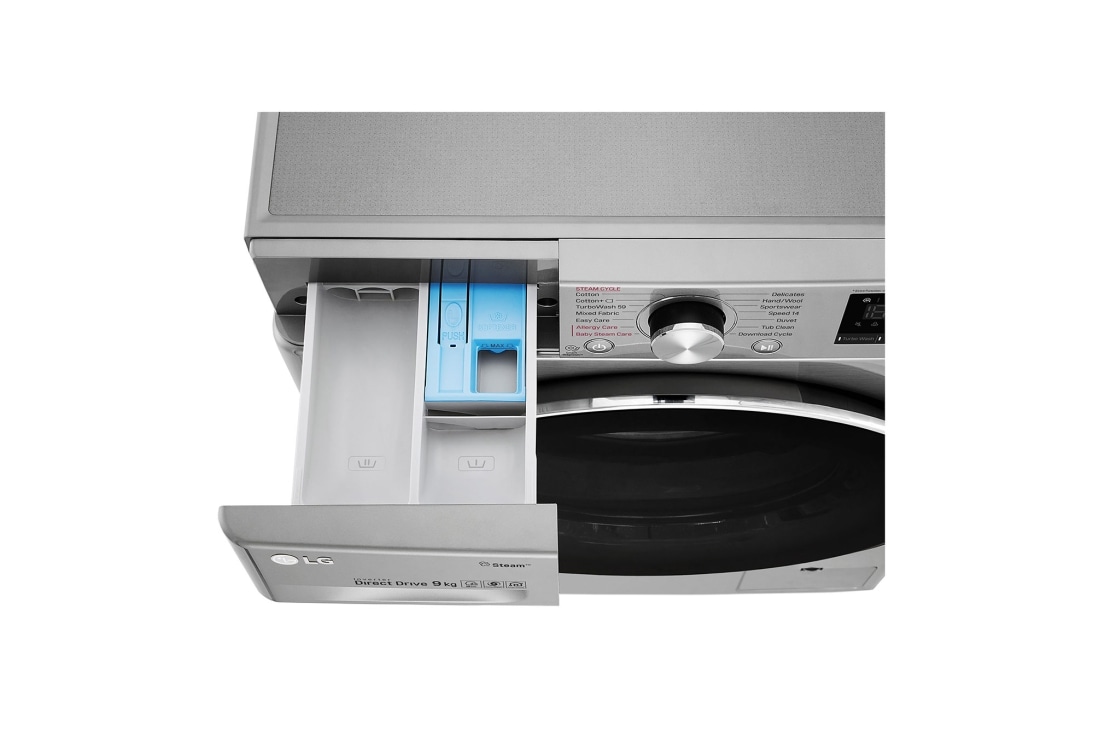 LG Mașină de spălat | 9kg spălare | 1400 rpm | AI Direct Drive™ | Clasa D | Steam™ | TurboWash™ | ThinQ | Argintiu, F4WN609S2T, thumbnail 8
