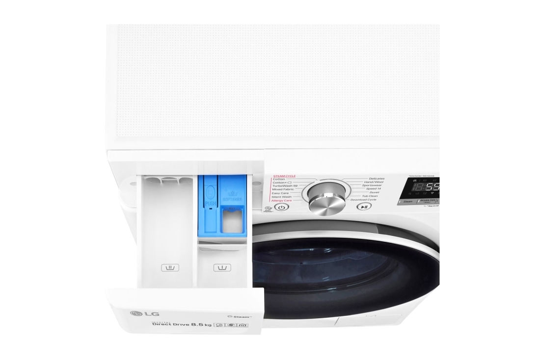 LG Mașină de spălat LG Slim | 8.5kg spălare | AI Direct Drive™ 10 ani garanție | Clasa A+++ | Steam+™ | ThinQ™ | TurboWash™ | Alb, F2WV7S8P1, thumbnail 7