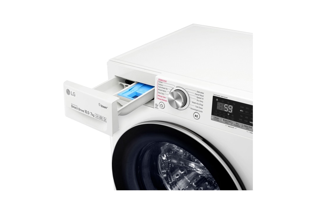 LG Mașină de spălat LG cu uscător | 10.5kg spălare | 7kg uscare | AI Direct Drive™ 10 ani garanție | Clasa A | Steam+™| ThinQ™ | Alb, F4DV710H1, thumbnail 5