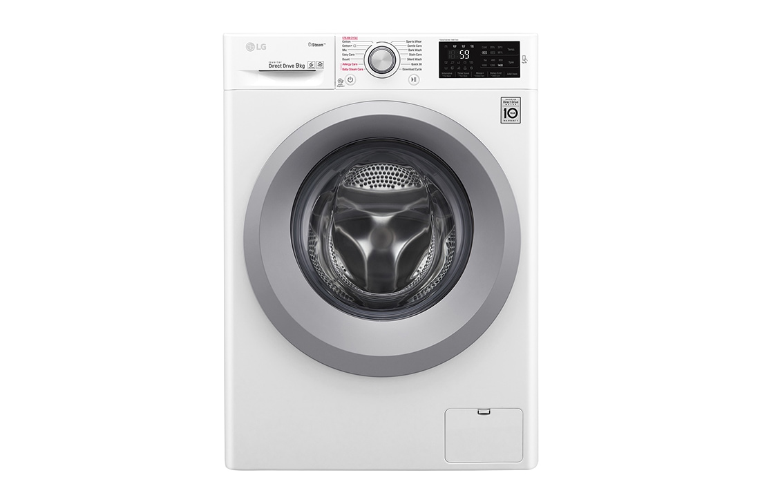 LG Mașină de spălat LG | 9kg spălare | 6 Motion Direct Drive™ 10 ani garanție | Clasa A+++ | Steam™| NFC | Alb, F4J5VY4W
