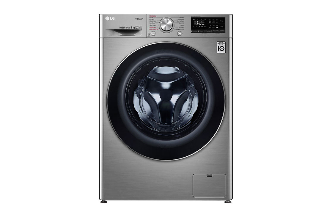 LG Mașină de spălat | 8kg spălare | 1400 rpm | AI Direct Drive™ | Clasa D | Steam™ | ThinQ™ | Argintiu, LG Masini De Spalat F4WN408S2T 1, F4WN408S2T