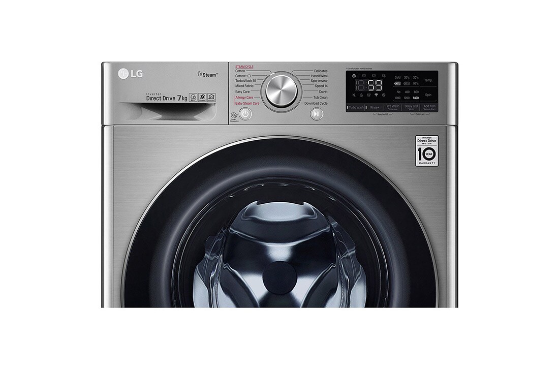 LG Mașină de spălat LG AI DD Slim | 7Kg spălare | AI Direct Drive 10 ani garanție | Clasa E | Steam™ | TurboWash™ | ThinQ™ | Gri, F2WN6S7S2T, thumbnail 4