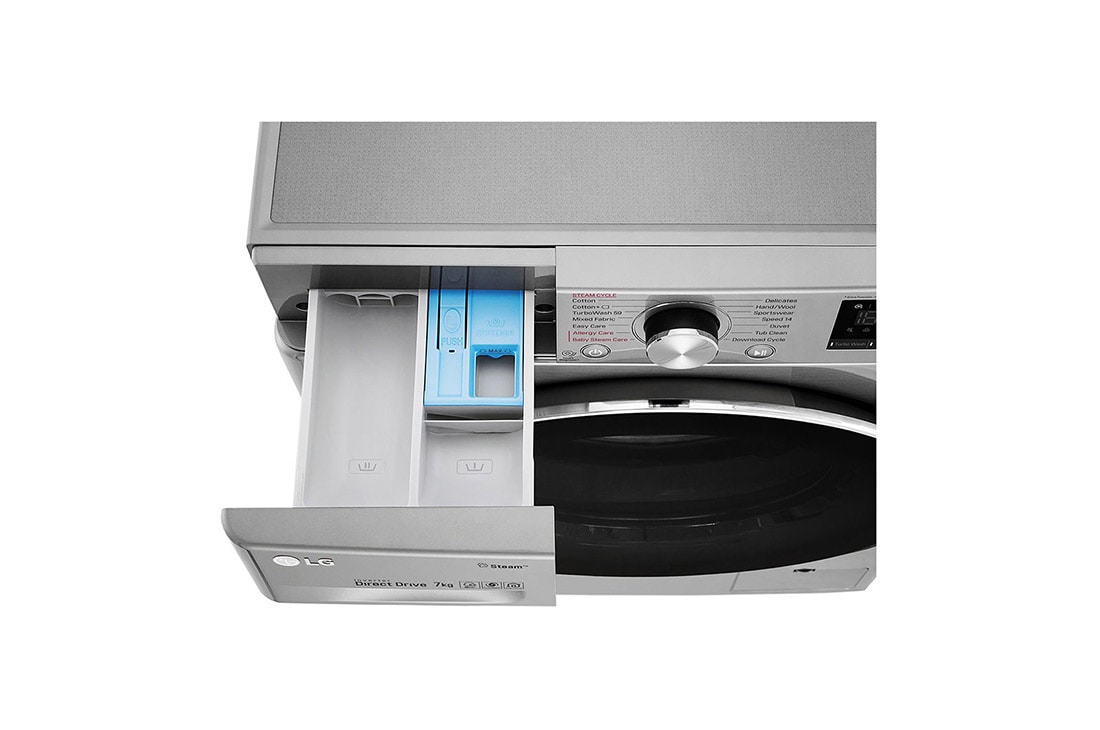 LG Mașină de spălat LG AI DD Slim | 7Kg spălare | AI Direct Drive 10 ani garanție | Clasa E | Steam™ | TurboWash™ | ThinQ™ | Gri, F2WN6S7S2T, thumbnail 6