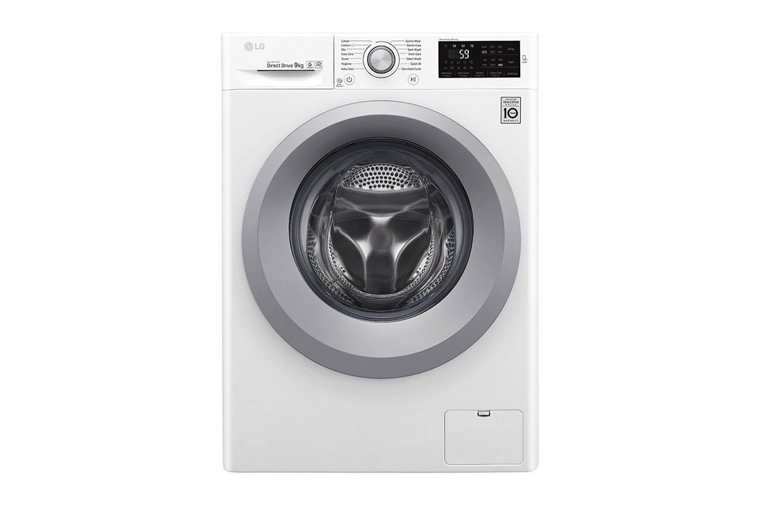 LG Mașină de spălat LG | 9Kg spălare | 6 Motion Direct Drive 10 ani garanție | Clasa A+++ | NFC Smart ThinQ | Alb, F4J5VN4W