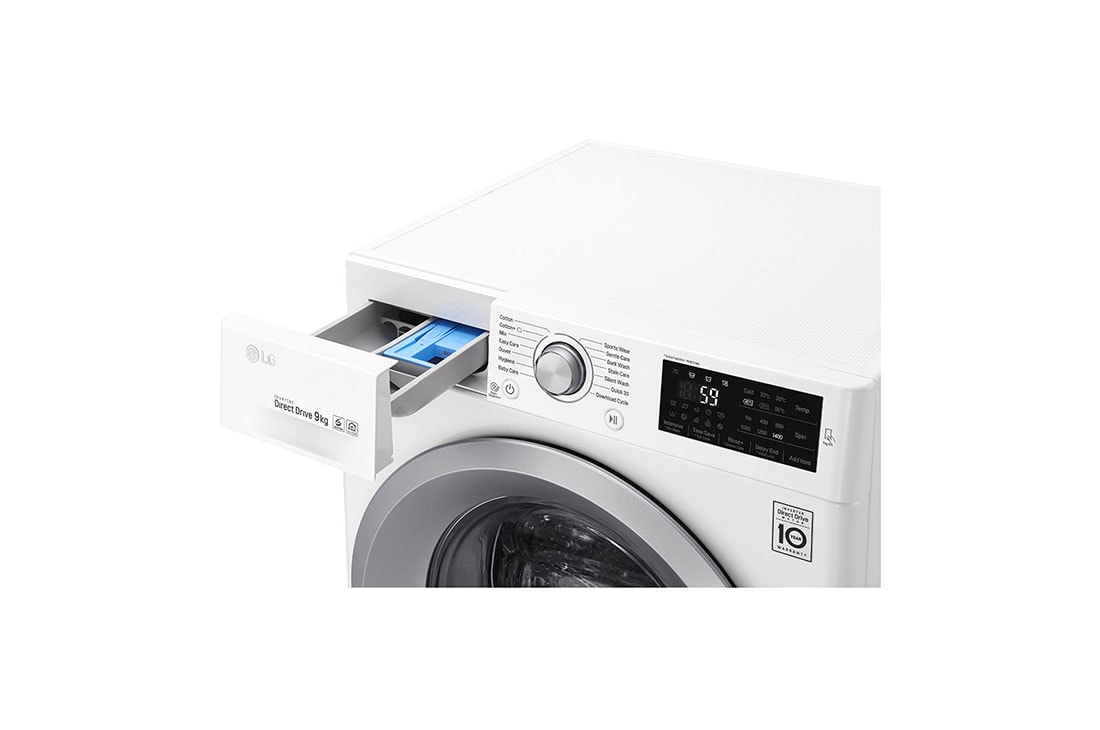 LG Mașină de spălat LG | 9Kg spălare | 6 Motion Direct Drive 10 ani garanție | Clasa A+++ | NFC Smart ThinQ | Alb, F4J5VN4W, thumbnail 5