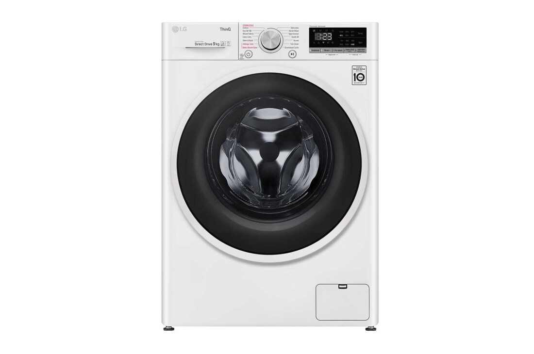 LG Mașină de spălat  | 9Kg spălare | 1400 rpm | AI Direct Drive™ | Clasa D | Steam™ | ThinQ™ | Alb, F4WT409AIDD