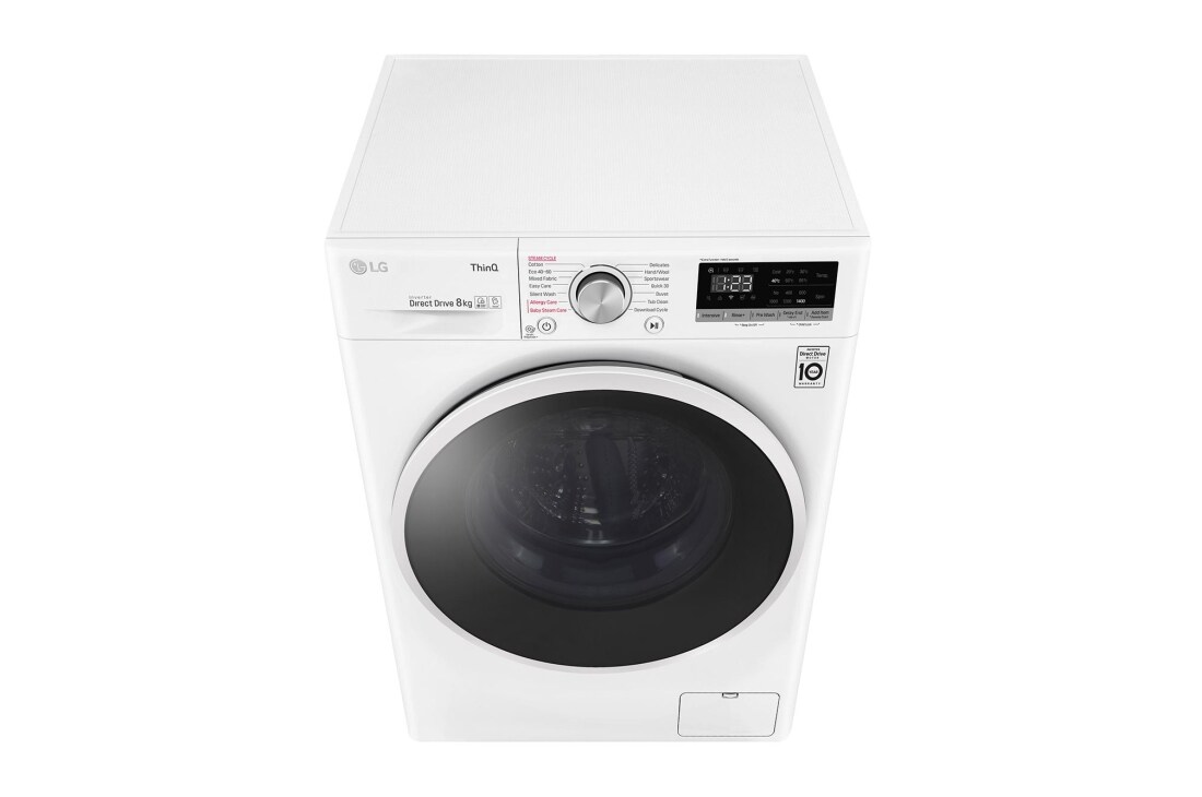 LG Mașină de spălat | 8Kg spălare | 1400 rpm | AI Direct Drive™ | Clasa D | Steam™ | ThinQ™ | Alb, F4WT408AIDD, thumbnail 9