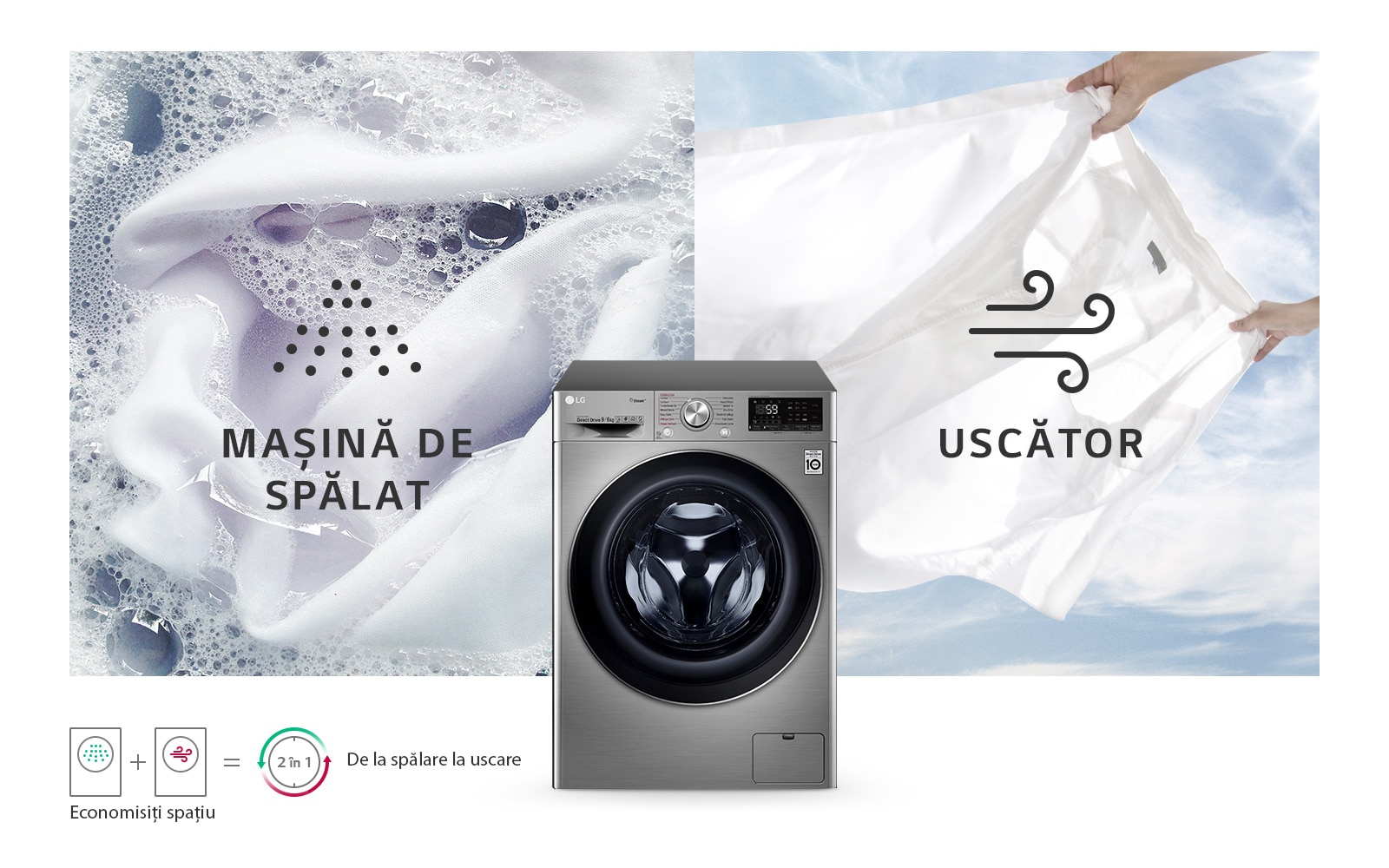 Mașină de spălat rufe și uscător într-un singur aparat1