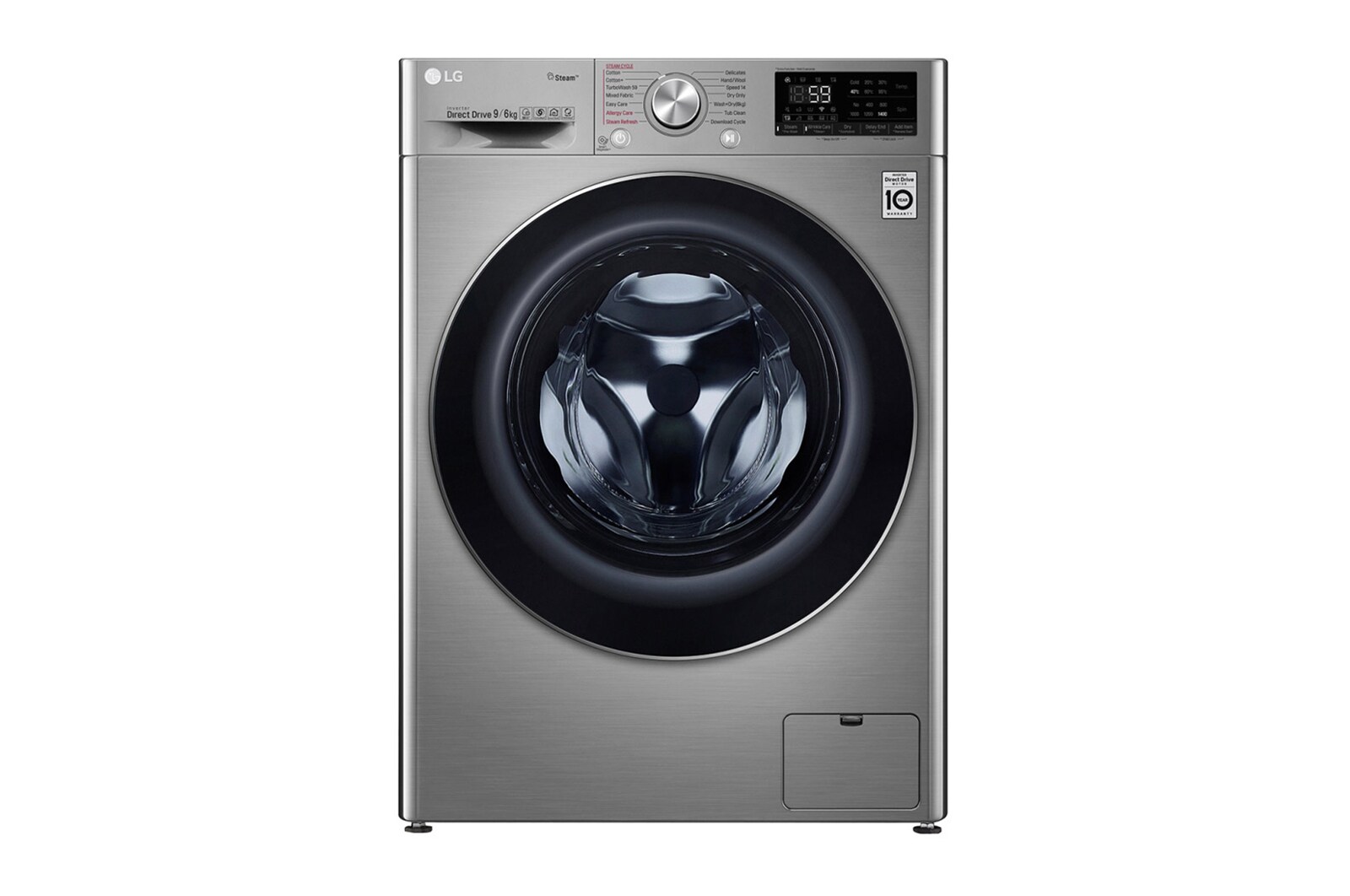 LG Mașină de spălat cu uscător (2 în 1) LG AI DD | 9Kg spălare/6Kg uscare | AI Direct Drive 10 ani garanție | Clasa A | Steam+™ | TurboWash™ | ThinQ™, F4DV709H2T