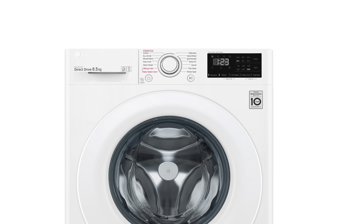 LG Mașină de spălat LG AI DD Slim | 6.5Kg spălare | AI Direct Drive 10 ani garanție | Clasa E | Steam | SmartDiagnosis™ | Alb, F2WN2S6S3E, F2WN2S6S3E, thumbnail 4