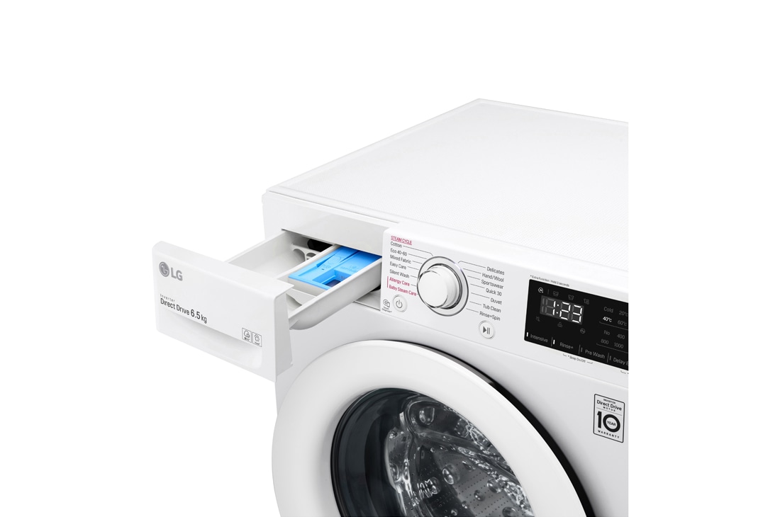 LG Mașină de spălat LG AI DD Slim | 6.5Kg spălare | AI Direct Drive 10 ani garanție | Clasa E | Steam | SmartDiagnosis™ | Alb, F2WN2S6S3E, F2WN2S6S3E, thumbnail 5