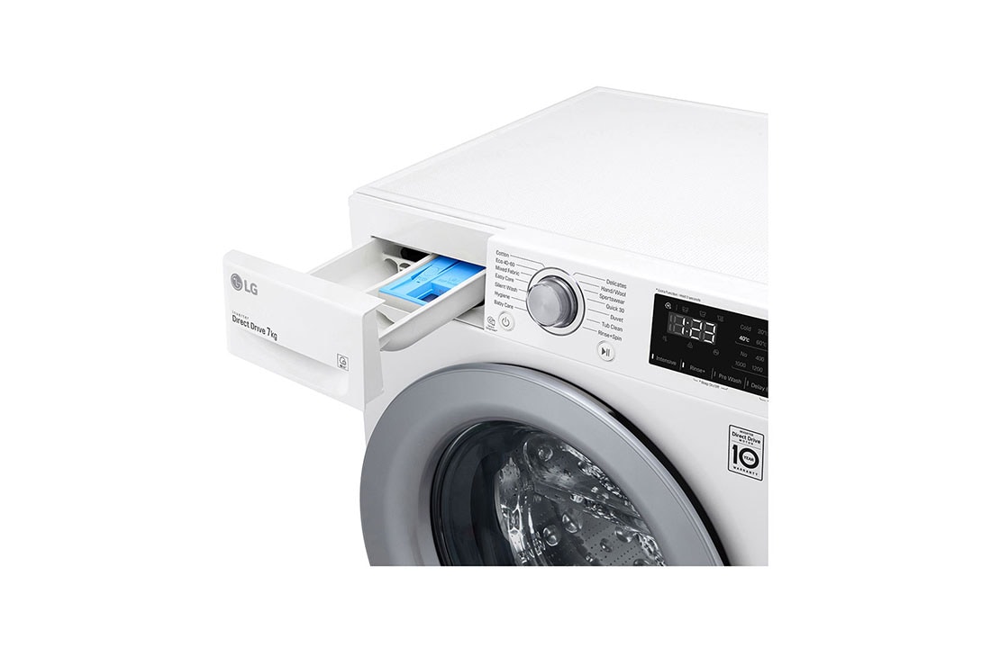 LG Mașină de spălat LG AI DD | 7Kg spălare | AI Direct Drive 10 ani garanție | Clasa D | SmartDiagnosis™ | Alb, Detail4 image, F4WN207N4E, thumbnail 5