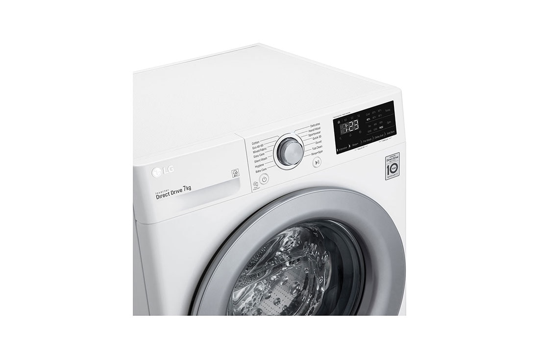 LG Mașină de spălat LG AI DD | 7Kg spălare | AI Direct Drive 10 ani garanție | Clasa D | SmartDiagnosis™ | Alb, Detail2 image, F4WN207N4E, thumbnail 7
