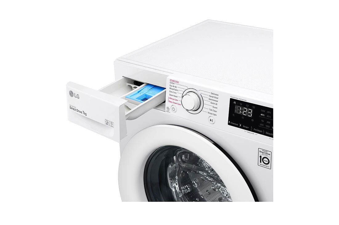 LG Mașină de spălat LG AI DD Slim | 7Kg spălare | AI Direct Drive 10 ani garanție | Clasa E | Steam | SmartDiagnosis™ | Alb, F2WN2S7S3E, F2WN2S7S3E, thumbnail 5
