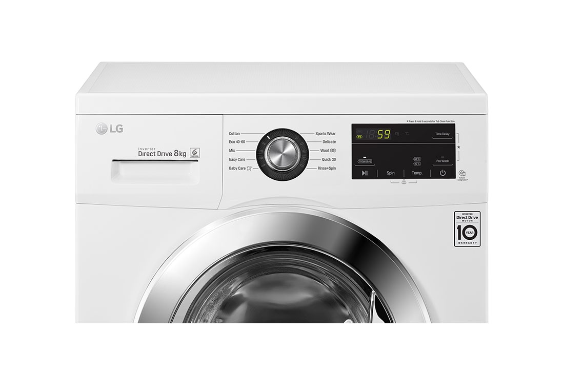 LG Mașină de spălat LG | 8kg spălare | 6 Motion Direct Drive™ 10 ani garanție | Clasa D | BabyCare | Smart Diagnosis™ | Alb, F4J3TN5WE, F4J3TN5WE, thumbnail 3