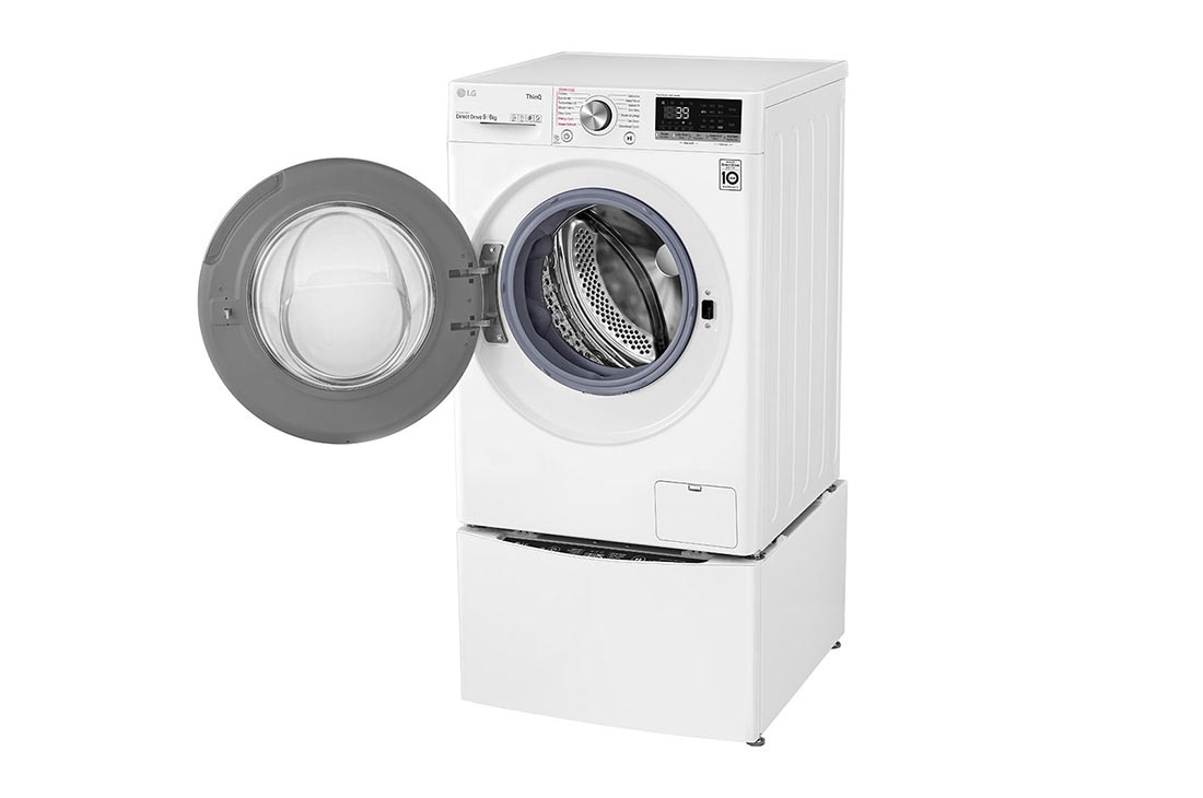 LG Mașină de spălat cu uscător(2 în 1) LG AI DD | 9Kg spălare/6Kg uscare | AI Direct Drive 10 ani garanție | TurboWash™ | Clasa E | Steam | ThinQ™ | Alb, F4DV709S1E, thumbnail 12