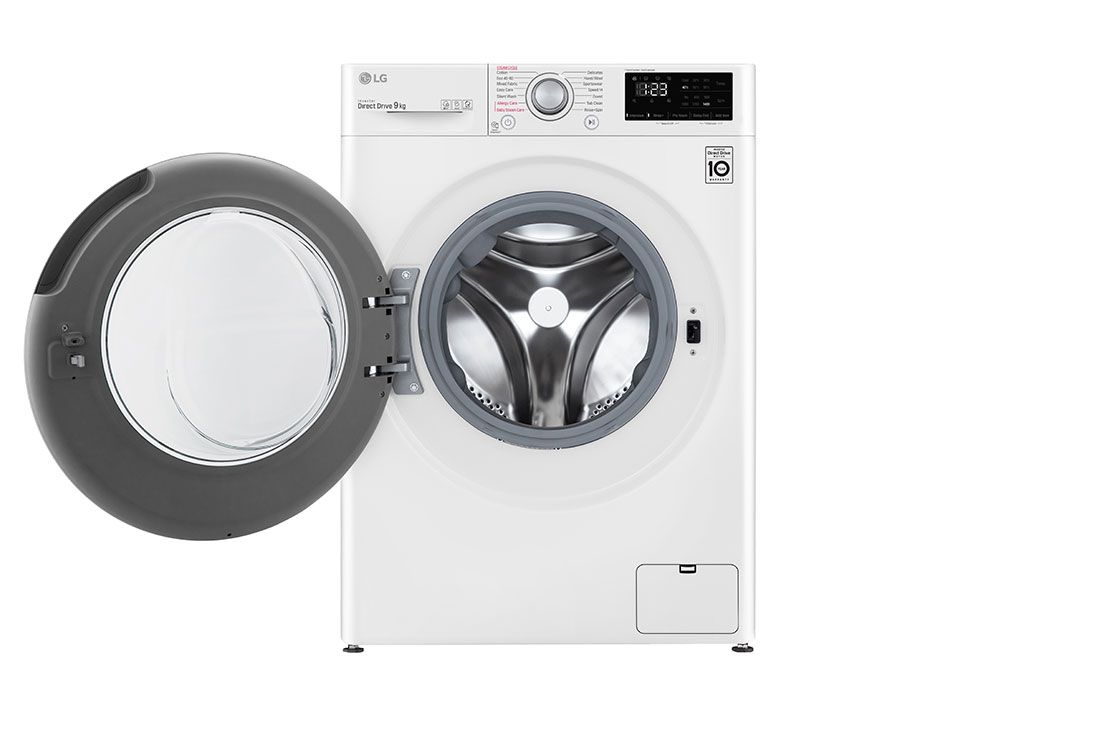 LG Mașină de spălat LG AI DD | 9Kg spălare | AI Direct Drive 10 ani garanție | Clasa B | Steam™ | SmartDiagnosis™ | Alb, Frontopen image, F4WV309S4E, thumbnail 2