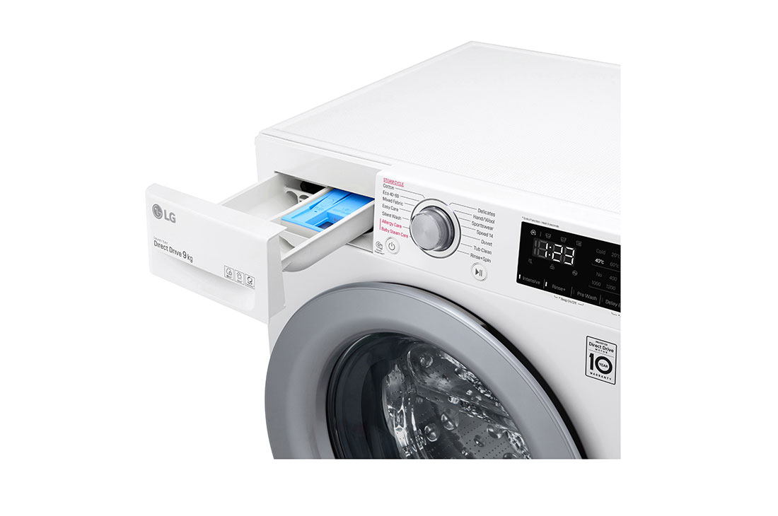 LG Mașină de spălat LG AI DD | 9Kg spălare | AI Direct Drive 10 ani garanție | Clasa B | Steam™ | SmartDiagnosis™ | Alb, Detail4 image, F4WV309S4E, thumbnail 5