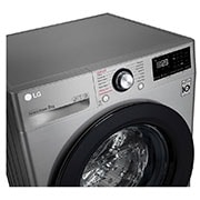 LG Mașină de spălat LG AI DD | 8Kg spălare | AI Direct Drive 10 ani garanție | Clasa C |Steam™ | SmartDiagnosis™ | Argintiu, Top left panel detail, F4WV308S6TE, thumbnail 5