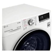 LG Mașină de spălat cu uscător Slim | 7Kg spălare/5Kg uscare | 1200 rpm | AI Direct Drive™ | Clasa D ciclu spălare / Clasa E ciclu spălare + uscare | ThinQ™ | Steam™ | Alb, Close-up view 30°, F2DV5S7S1E, thumbnail 5