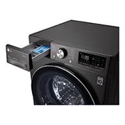 LG Mașină de spălat cu uscător | 10.5Kg spălare/7Kg uscare | 1400 rpm | AI Direct Drive™ | Clasa A ciclu spălare / Clasa E ciclu spălare + uscare | Steam™ | ThinQ™ | TurboWash™ | Gri închis, Open the box at close distance to measure the surface view 30°, F4DV710S2SE, thumbnail 4