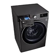LG Mașină de spălat cu uscător | 10.5Kg spălare/7Kg uscare | 1400 rpm | AI Direct Drive™ | Clasa A ciclu spălare / Clasa E ciclu spălare + uscare | Steam™ | ThinQ™ | TurboWash™ | Gri închis, Looking down Open the box view 30°, F4DV710S2SE, thumbnail 8