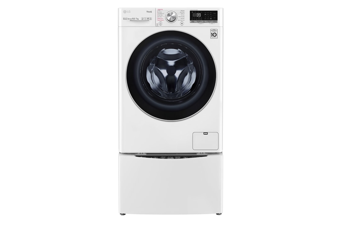 LG Mașină de spălat cu uscător | 10.5Kg spălare/7Kg uscare | 1400 rpm | AI Direct Drive™ | Clasa A ciclu spălare / Clasa E ciclu spălare + uscare | TurboWash™39 | Steam™ | ThinQ™ | Alb, F4DV710S1E, thumbnail 7