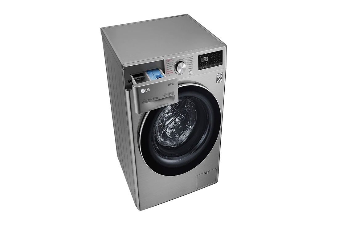LG Mașină de spălat cu uscător  | 9Kg spălare/6Kg uscare | 1400 rpm | AI Direct Drive™ | Clasa A ciclu spălare / Clasa E ciclu spălare + uscare | Steam+™ | TurboWash™39 | ThinQ™ | Argintiu, F4DV709S2TE, F4DV709S2TE, thumbnail 7