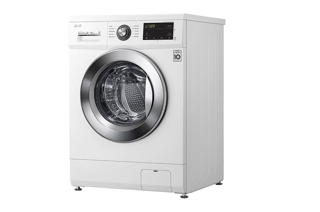 LG Mașină de spălat cu uscător | 8kg spălare/5kg uscare | 1400 rpm | 6 Motion Direct Drive™ | Clasa D ciclu spălare / Clasa E ciclu spălare + uscare | Smart Diagnosis™ | Alb, Right, F4J3TM5WE, thumbnail 9