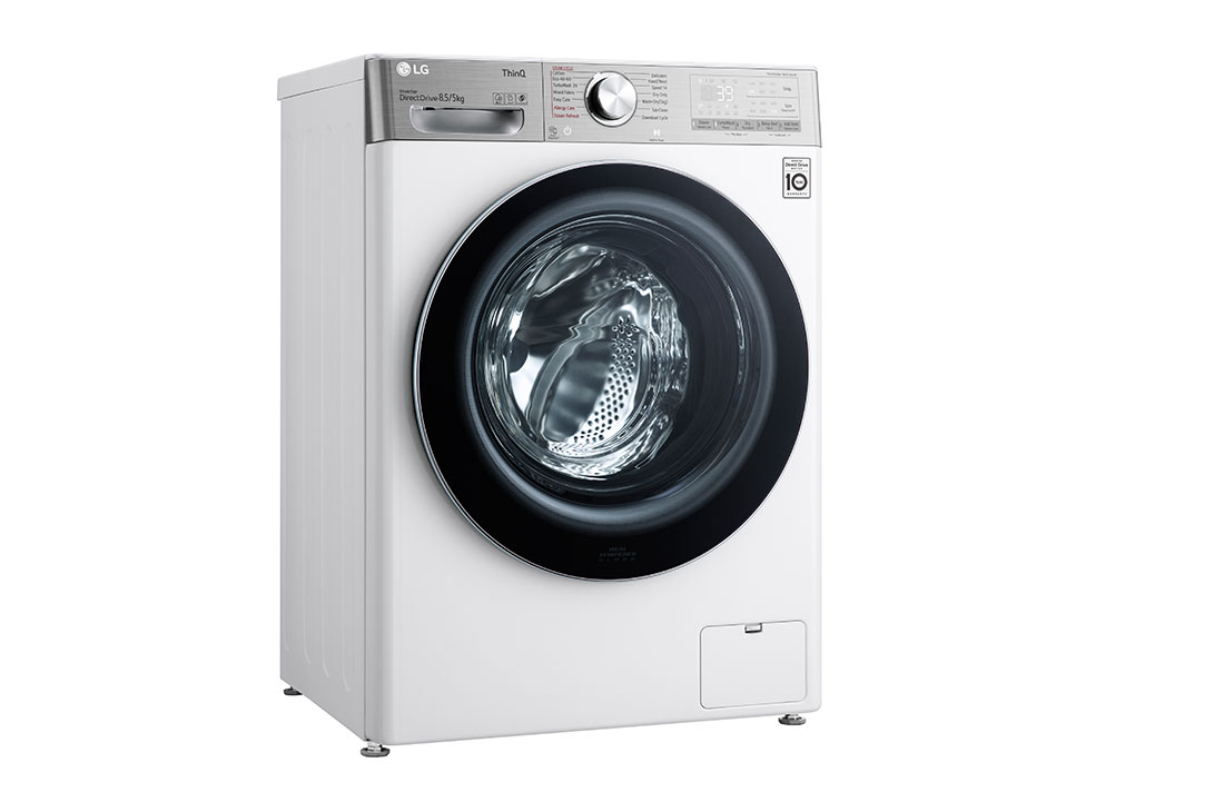 LG Mașină de spălat cu uscător Slim | 8.5 Kg spălare/5 Kg uscare | 1200 rpm | AI Direct Drive™ | Clasa A ciclu spălare / Clasa E ciclu spălare + uscare | TurboWash™ | Steam+™ | ThinQ™ | Alb, F2DV9S8H2E, F2DV9S8H2E, thumbnail 10