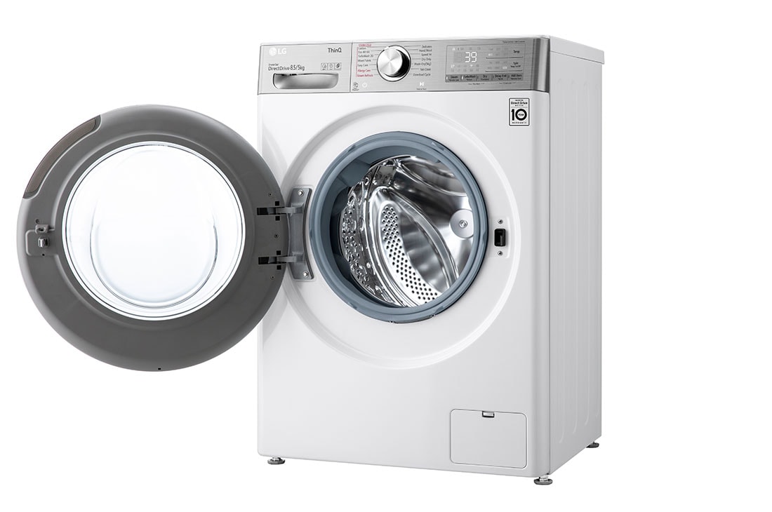 LG Mașină de spălat cu uscător Slim | 8.5 Kg spălare/5 Kg uscare | 1200 rpm | AI Direct Drive™ | Clasa A ciclu spălare / Clasa E ciclu spălare + uscare | TurboWash™ | Steam+™ | ThinQ™ | Alb, F2DV9S8H2E, F2DV9S8H2E, thumbnail 11