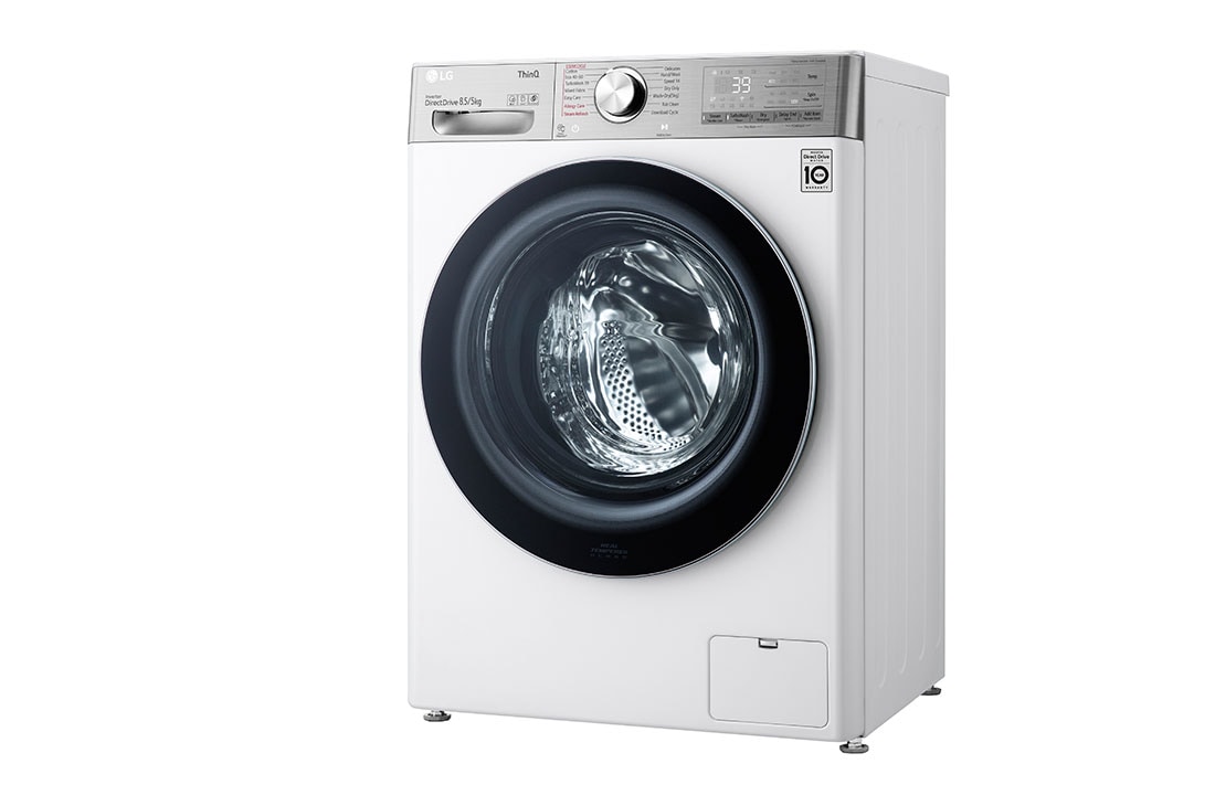 LG Mașină de spălat cu uscător Slim | 8.5 Kg spălare/5 Kg uscare | 1200 rpm | AI Direct Drive™ | Clasa A ciclu spălare / Clasa E ciclu spălare + uscare | TurboWash™ | Steam+™ | ThinQ™ | Alb, F2DV9S8H2E, F2DV9S8H2E, thumbnail 12