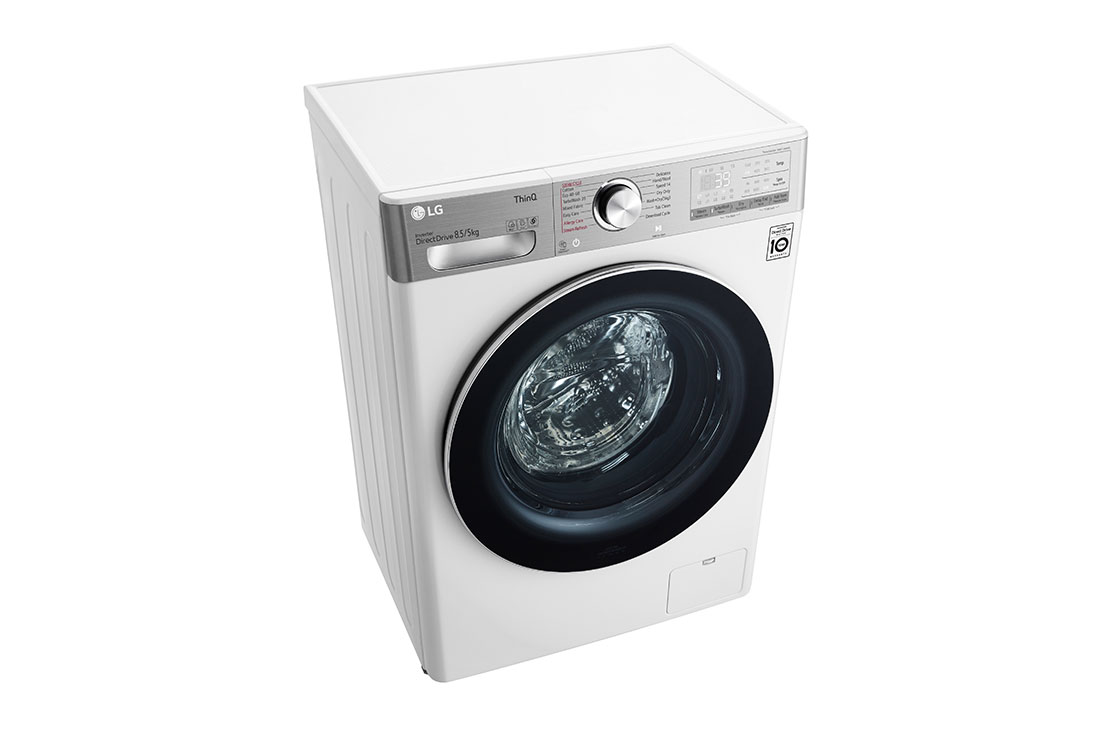 LG Mașină de spălat cu uscător Slim | 8.5 Kg spălare/5 Kg uscare | 1200 rpm | AI Direct Drive™ | Clasa A ciclu spălare / Clasa E ciclu spălare + uscare | TurboWash™ | Steam+™ | ThinQ™ | Alb, F2DV9S8H2E, F2DV9S8H2E, thumbnail 8