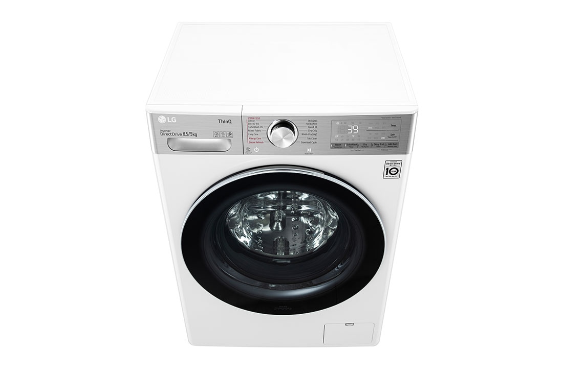 LG Mașină de spălat cu uscător Slim | 8.5 Kg spălare/5 Kg uscare | 1200 rpm | AI Direct Drive™ | Clasa A ciclu spălare / Clasa E ciclu spălare + uscare | TurboWash™ | Steam+™ | ThinQ™ | Alb, F2DV9S8H2E, F2DV9S8H2E, thumbnail 9