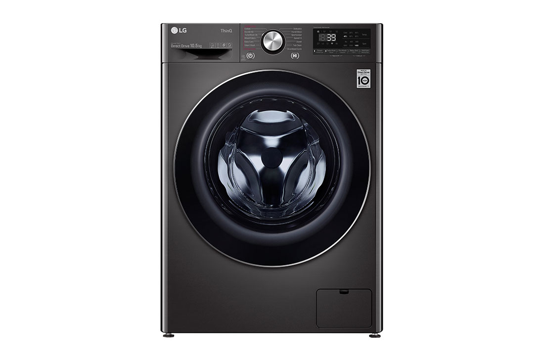 LG Mașină de spălat | 10.5kg  spălare | 1400 rpm | AI Direct Drive™ | Clasa A | Steam™ | ThinQ™ | TurboWash™39 | Gri închis, Front, F4WV910P2SE, thumbnail 0