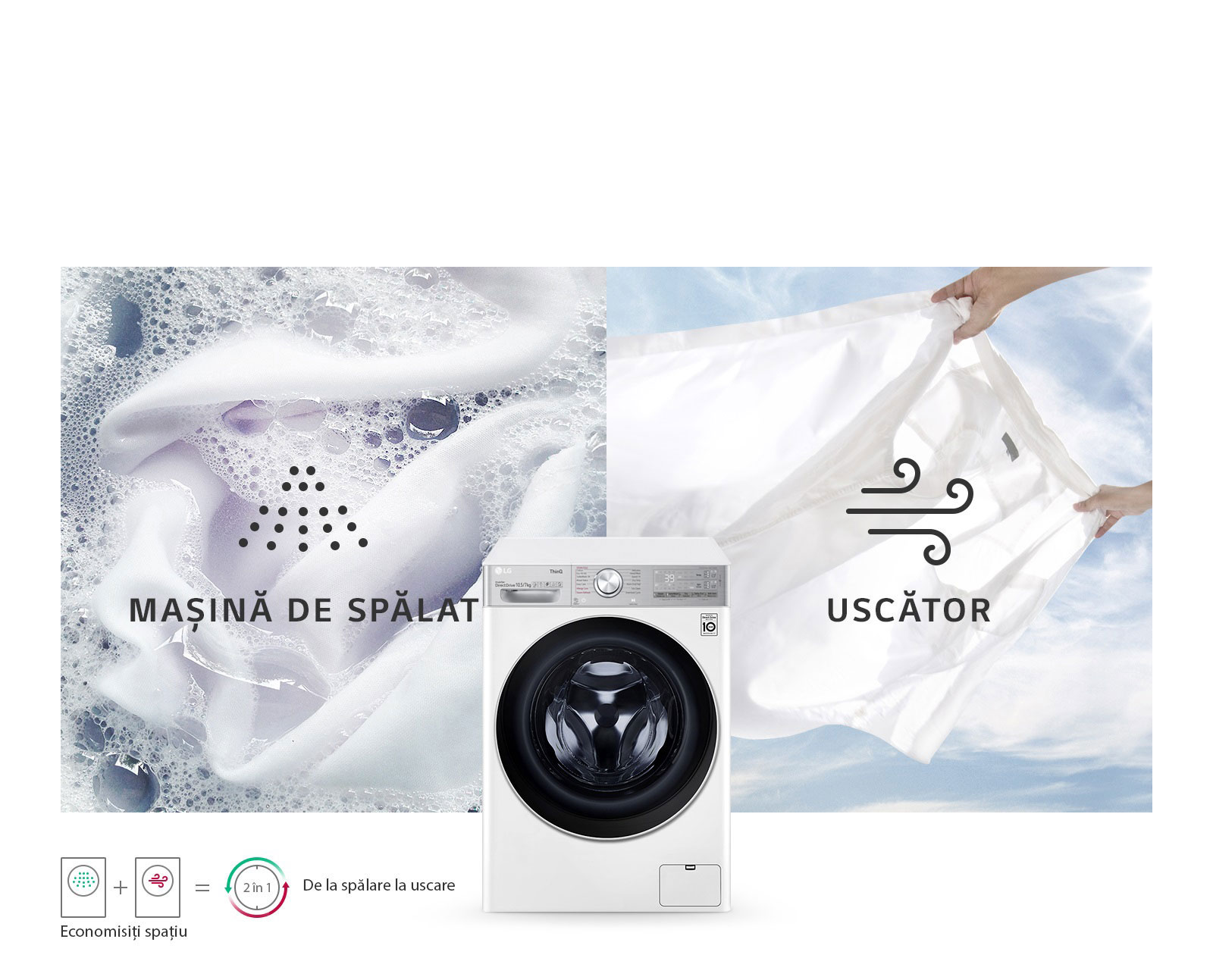 Mașină de spălat rufe și uscător