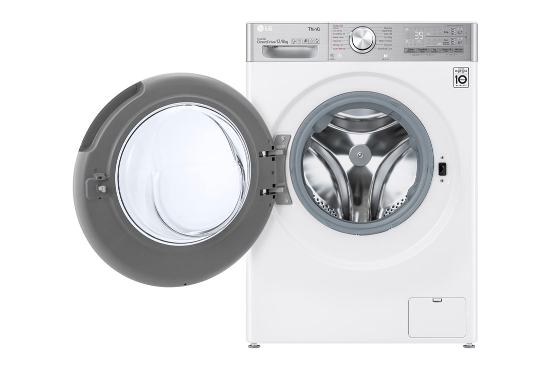LG Mașină de spălat cu uscător | 12Kg spălare/8Kg uscare | 1400 rpm | AI Direct Drive™ | ezDispense™  | ThinQ™ | Steam™ , open image, F4DV912H2EA, thumbnail 2