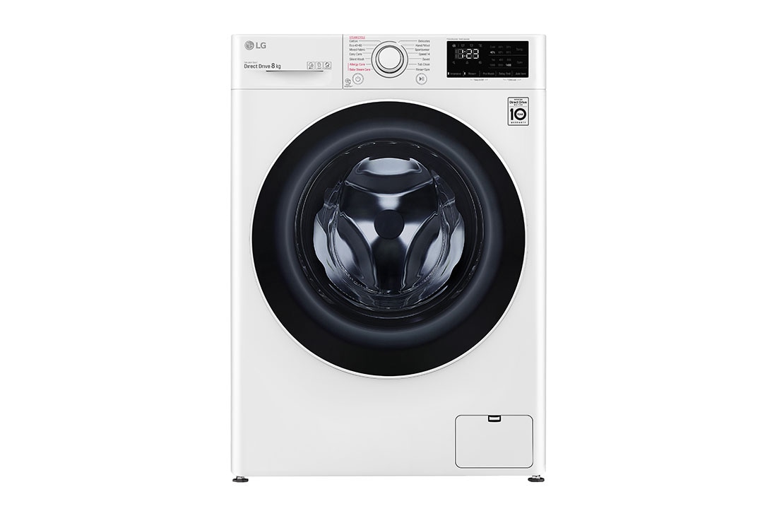 LG Mașină de spălat | 8kg spălare | 1400 rpm | AI Direct Drive™ | Clasa C | Steam™ | Smart Diagnosis™ | Alb, F4WV328S0E, F4WV328S0E