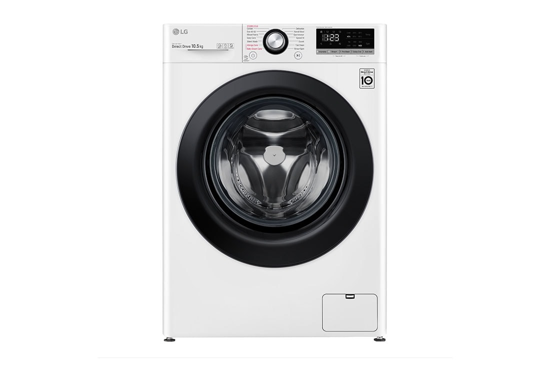 LG Mașină de spălat | 10.5Kg spălare | 1400 rpm | AI Direct Drive™ | Clasa B | Steam™ | Smart Diagnosis™ | Alb, Front image, F4WV310S6E