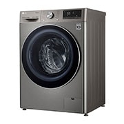 LG Mașină de spălat cu uscător | 9Kg spălare/6Kg uscare | 1400 rpm | AI Direct Drive™ | Clasa B ciclu spălare / Clasa E ciclu spălare + uscare | ThinQ™ | Steam™ | Platină, vedere din perspectivă din dreapta, F4DV509S2TE, thumbnail 12
