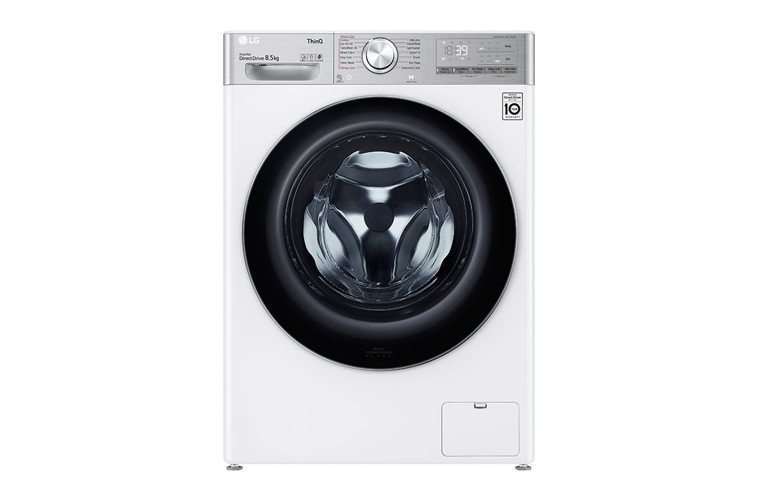 LG Mașină de spălat Slim | 8.5kg spălare | 1200 rpm | AI Direct Drive™ | Clasa A | Steam™ | ThinQ™ | Alb, Front_slim, F2WV9S8P2E