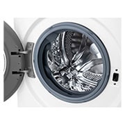 LG mașină de spălat pentru 7 kg de haine, AI DD, dispozitiv de ridicare din oțel inoxidabil, corp alb, ușă neagră, vedere interioară cu dispozitivul de ridicare din oțel inoxidabil, F2WV3S7S3E, thumbnail 4