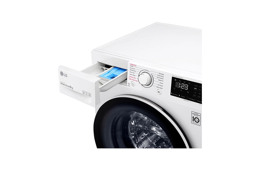 LG Mașină de spălat | 8kg spălare | 1400 rpm | AI Direct Drive™ | Clasa B | Steam™ | Smart Diagnosis™ | Alb, Drawer Open image, F4WV328S0U, thumbnail 5