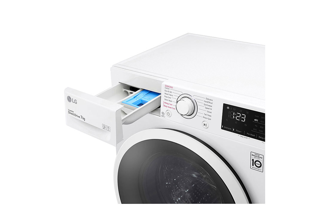 LG Mașină de spălat Slim | 7kg spălare | 1200 rpm | AI Direct Drive™ | Clasa D | Steam™ | Alb, Drawer_Detail_slim, F2WV3S7AIDD, thumbnail 5